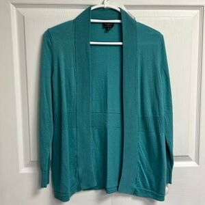 Talbots teal green cardigan Size P
